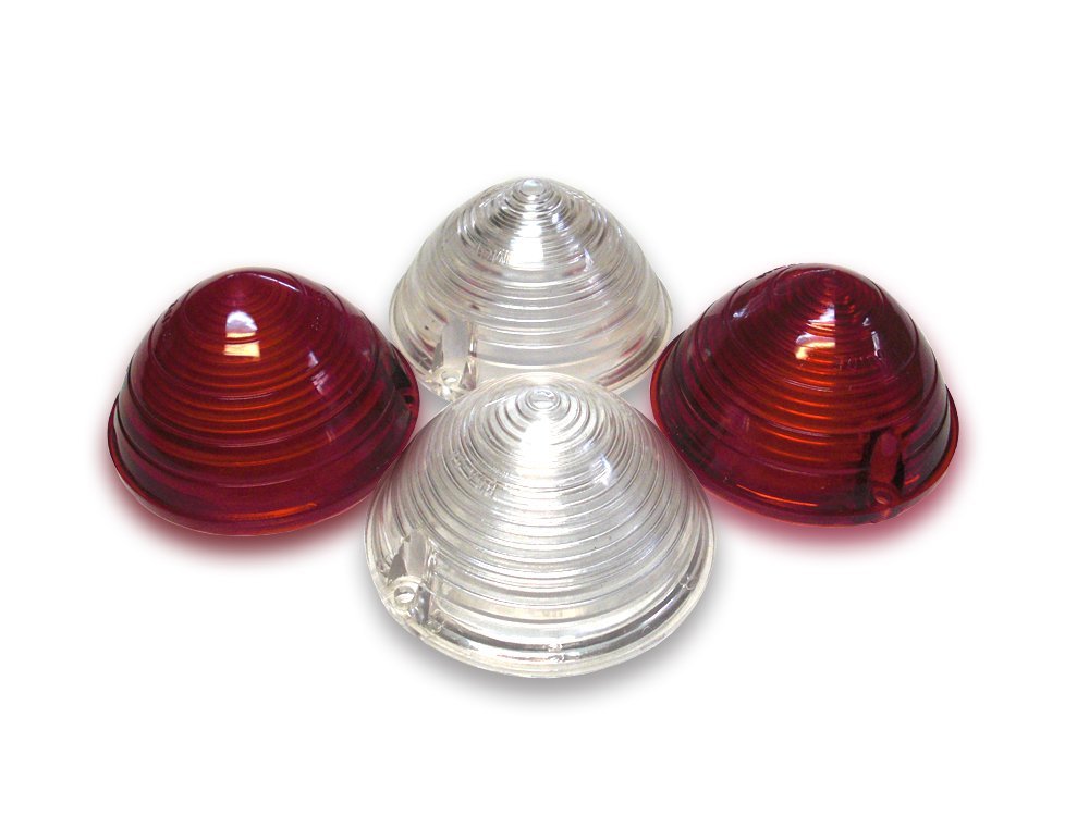 (image for) 1958 CADILLAC RED & CLEAR TAIL LIGHT LENS - SET OF 4