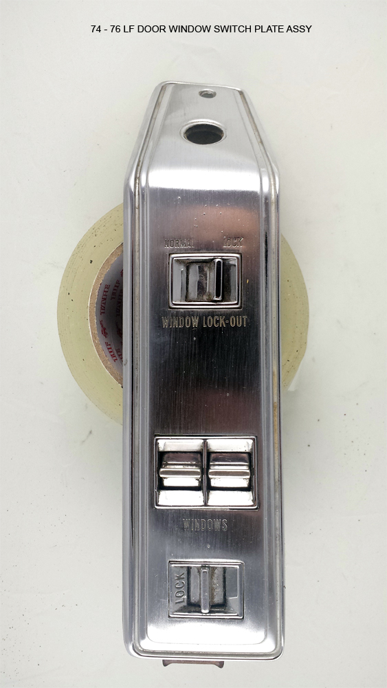 (image for) 1974 - 1976 LEFT FRONT DOOR WINDOW SWITCH PLATE ASSY